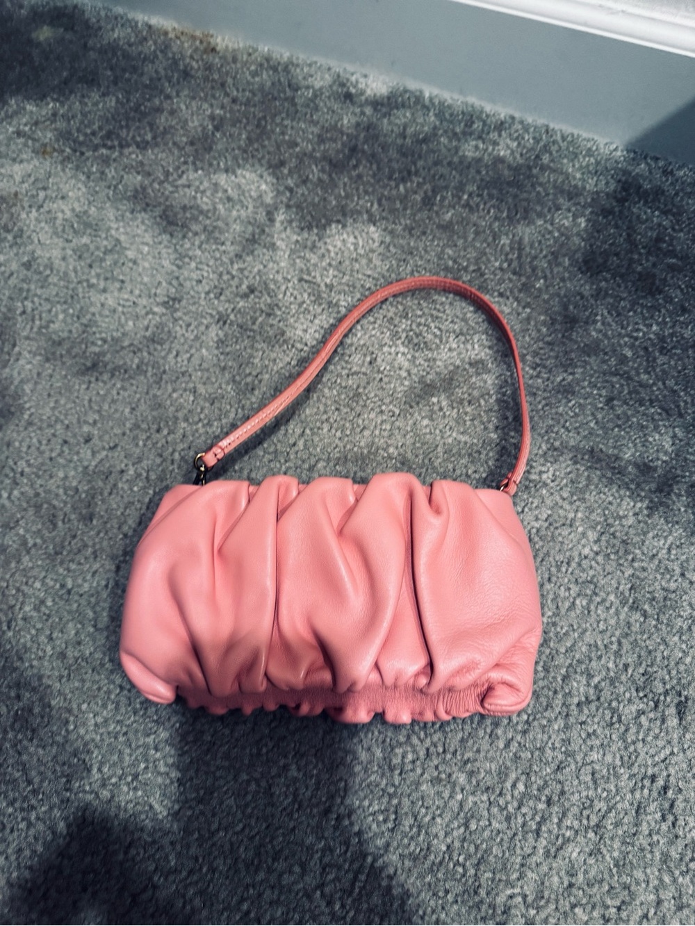 STAUD Pink Ruched Shoulder Bag